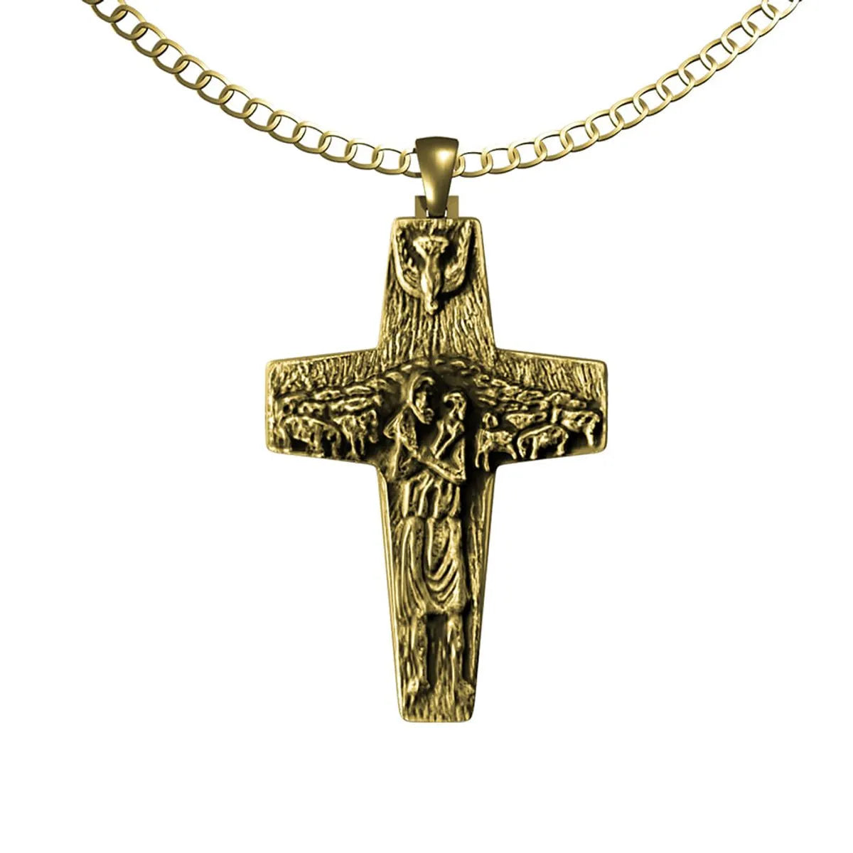Cruz del Buen Pastor Oro - Vuelve a Sentir la Presencia de Dios Contigo, Cada Día 🕊️